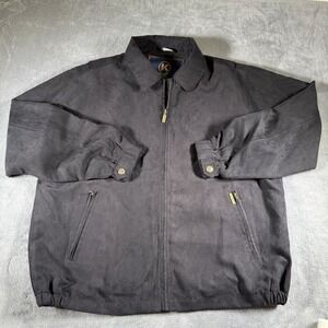 Kenpo Black Bomber Jacket Men's Large Full-Zip Lined Western